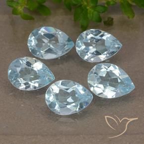 3.75 ctw Blue Topaz Stones, Natural Topaz in Pear Facet Shape for Sale