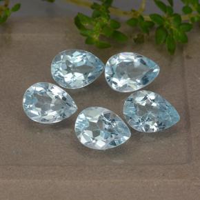 Light Blue Topaz Gem - 0.8ct Pear Facet (ID: 489401)