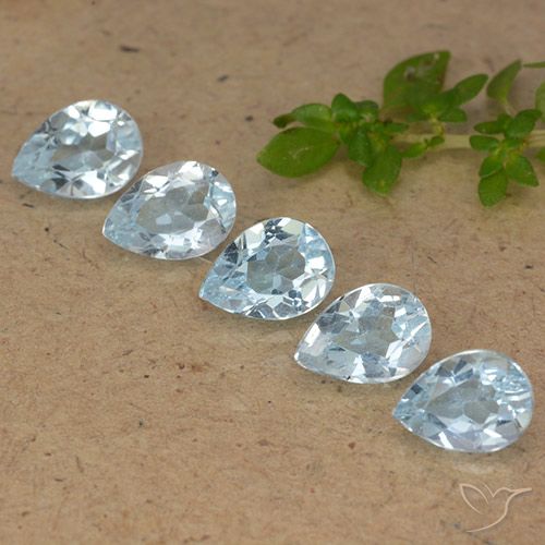 4.24ctw Natural Sky Blue Topaz, Pear Shape, VVS-VS