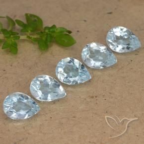 4.24 ctw Blue Topaz Stones, Natural Topaz in Pear Facet Shape for Sale