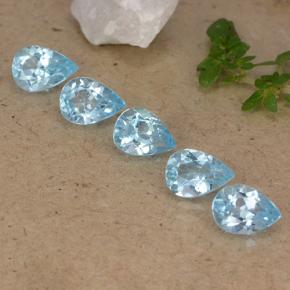 Sky Blue Topaz Gem - 0.8ct Pear Facet (ID: 489404)