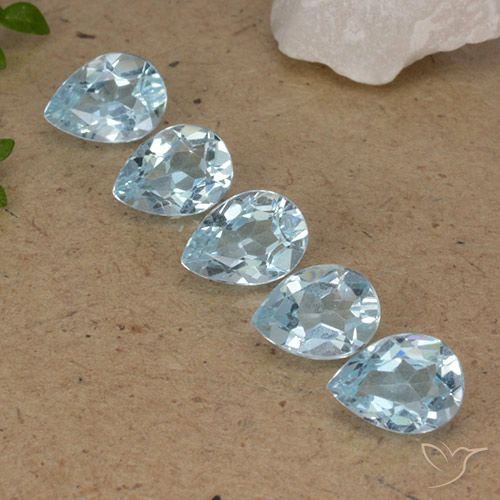 3.87ctw Natural Sky Blue Topaz, Pear Shape, VVS-VS