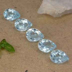 Baby Blue Топаз Камень - 0.8ct Фасетная Груша (ID: 489406)