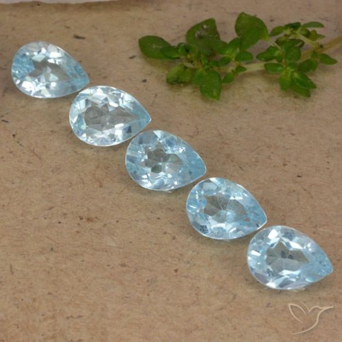 4.22ctw Natural Sky Blue Topaz, Pear Shape, VVS-VS