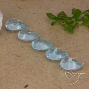 Topaz Gemstones in 7.2 x 5.2 mm Size for Sale, Topaz Stones in Sky Blue Color