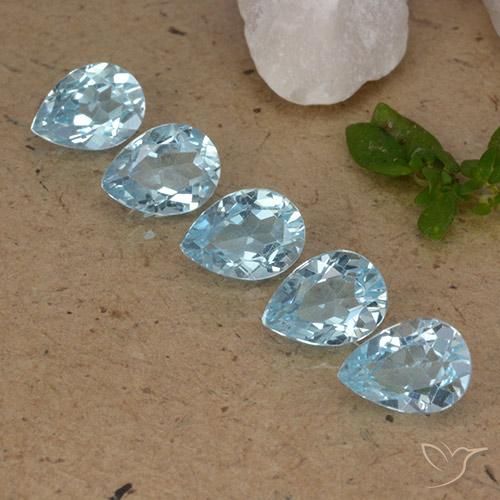 4.20ctw Natural Sky Blue Topaz, Pear Shape, VVS-VS