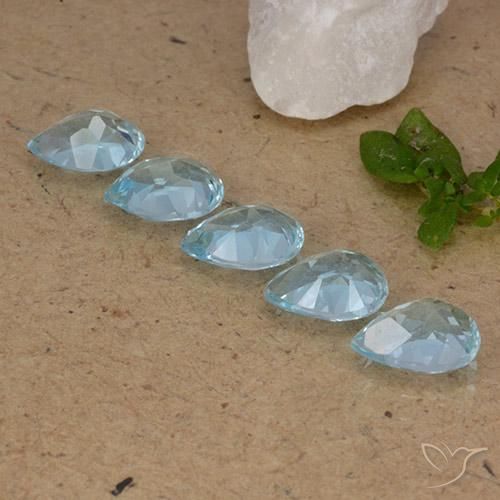 Topaz Gemstones in 7 x 5 mm (calibrated) Size for Sale, Topaz Stones in Sky Blue Color