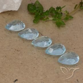 Topaz Gemstones in 6.7 x 4.9 mm Size for Sale, Topaz Stones in Sky Blue Color
