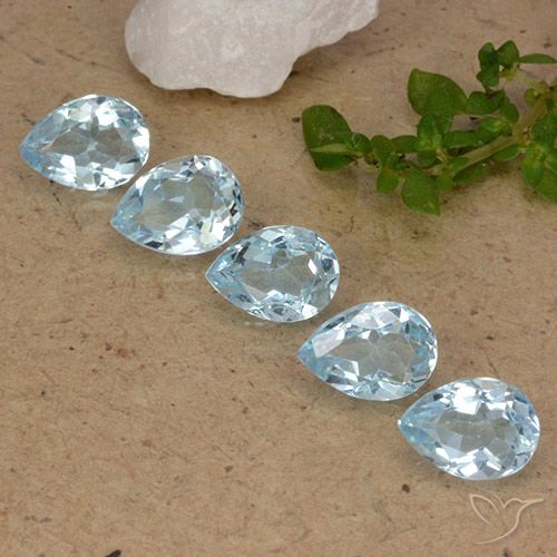 4.16ctw Natural Sky Blue Topaz, Pear Shape, VVS-VS