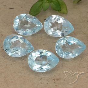 3.95 ctw Blue Topaz Stones, Natural Topaz in Pear Facet Shape for Sale