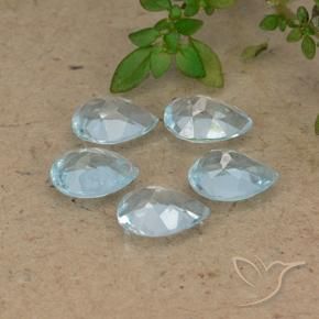 Topaz Gemstones in 7 x 5 mm (calibrated) Size for Sale, Topaz Stones in Sky Blue Color