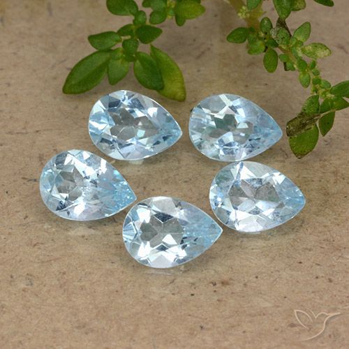 3.97ctw Natural Sky Blue Topaz, Pear Shape, VVS-VS