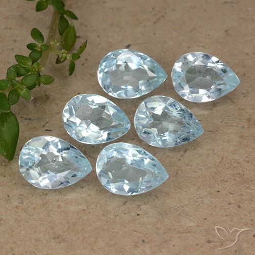 5.02ctw Natural Sky Blue Topaz, Pear Shape, VVS-VS