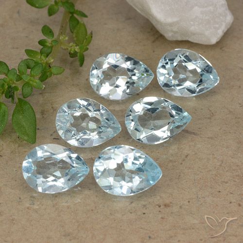 4.88カラット ルース スカイブルー トパーズ、6.9 x 5.2 mm ペアカット、ブラジル産, Photo A