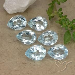 4.88 ctw Blue Topaz Stones, Natural Topaz in Pear Facet Shape for Sale