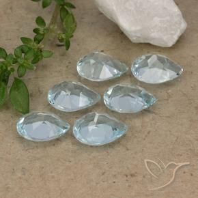 Topaz Gemstones in 7 x 5 mm (calibrated) Size for Sale, Topaz Stones in Sky Blue Color