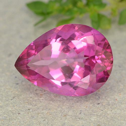 6.79 ct Pink Topaz Stone, Natural Topaz in Pear Facet Shape for Sale