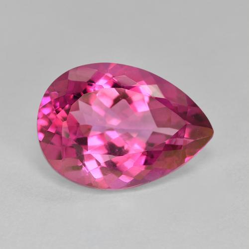 6.76 ct Pink Topaz Stone, Natural Topaz in Pear Facet Shape for Sale