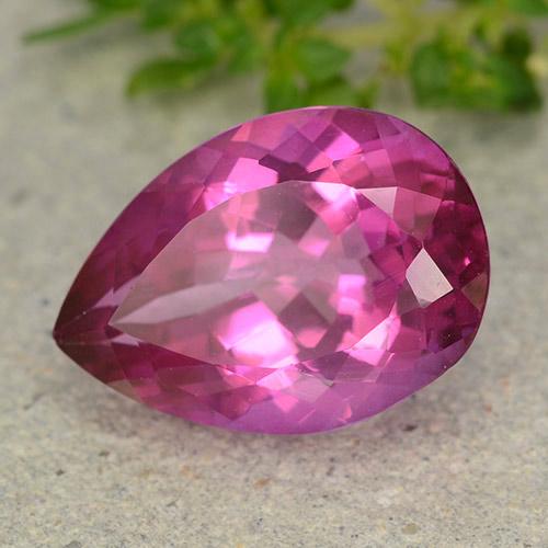6.57 ct Pink Topaz Stone, Natural Topaz in Pear Facet Shape for Sale