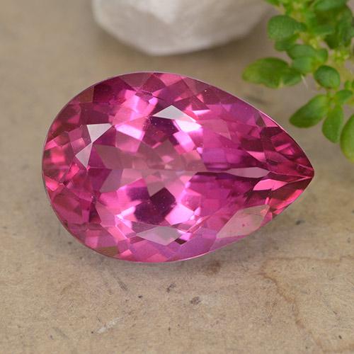 6.81 ct Pink Topaz Gemstone, Topaz Gem in Pear Facet Shape for Sale.