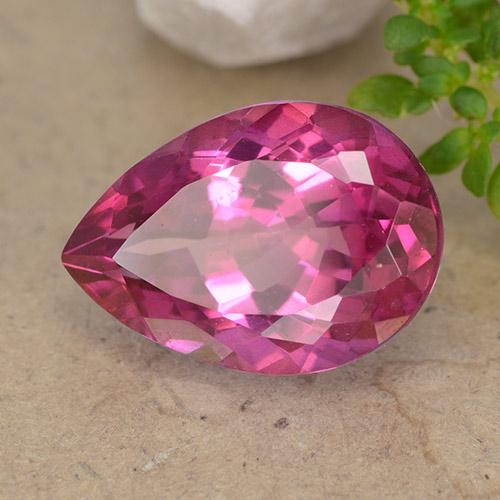 6.81 ct Pink Topaz Stone, Natural Topaz in Pear Facet Shape for Sale