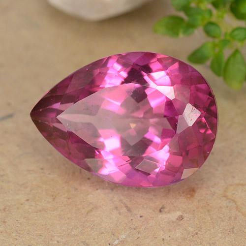 6.77 ct Pink Topaz Stone, Natural Topaz in Pear Facet Shape for Sale