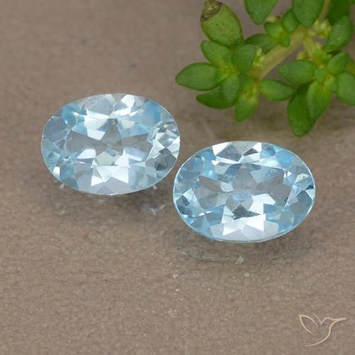 1.78 ct Loose Sky Blue Topaz, 7.1 x 5.1 mm Oval Cut From Brazil, Photo A