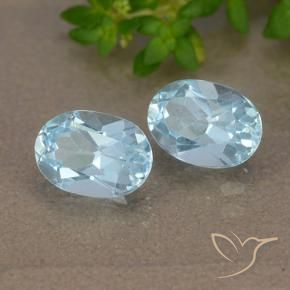 2.04 ctw Blue Topaz Stones, Natural Topaz in Oval Facet Shape for Sale