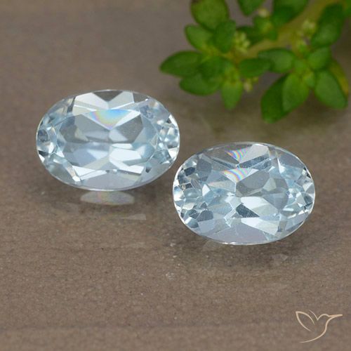 2.11 ct Sky Blue Topaz, 6.9 x 5 mm Oval Cut From Brazil, Photo A