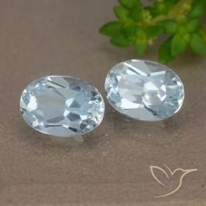2.11 ctw Blue Topaz Stones, Natural Topaz in Oval Facet Shape for Sale