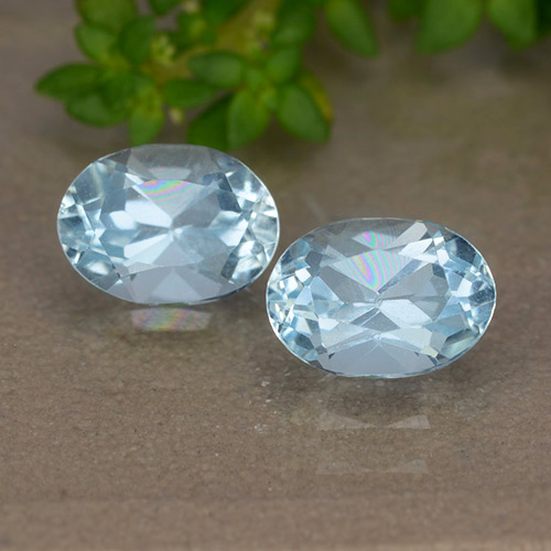 Baby Blue Топаз Камень - 1ct Фасетный Овал (ID: 490078)