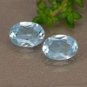 Baby blau Topas Edelstein - 0.9ct Oval facettiert (ID: 490082)