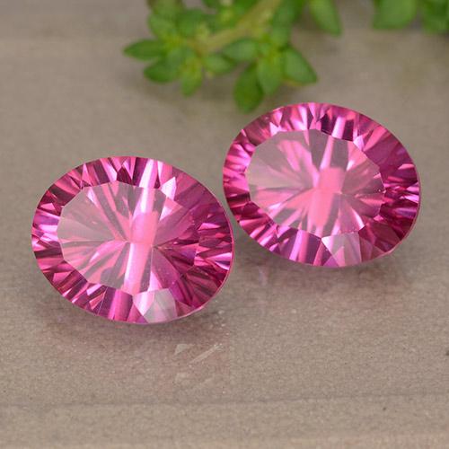 6.02 ctw Pink Topaz Stones, Natural Topaz in Oval Concave Cut Shape for Sale
