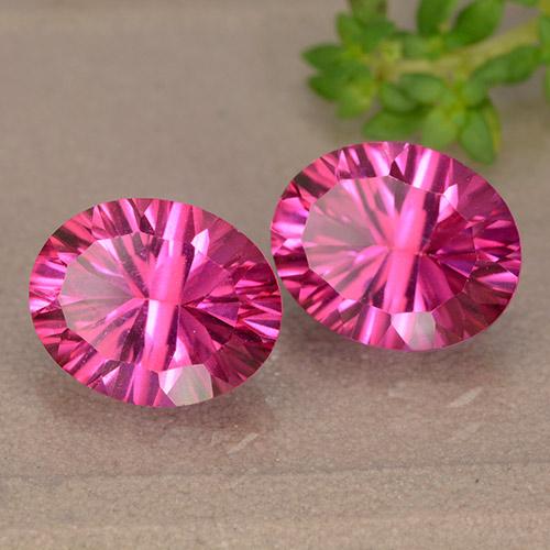 6.30 ctw Pink Topaz Stones, Natural Topaz in Oval Concave Cut Shape for Sale