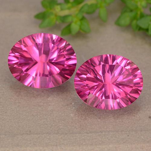 6.13 ctw Pink Topaz Gemstones, Topaz Gems in Oval Concave Cut Shape for Sale.