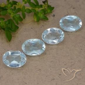 3.43 ctw Blue Topaz Stones, Natural Topaz in Oval Facet Shape for Sale