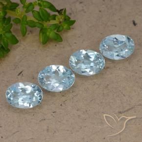 3.51 ctw Blue Topaz Stones, Natural Topaz in Oval Facet Shape for Sale