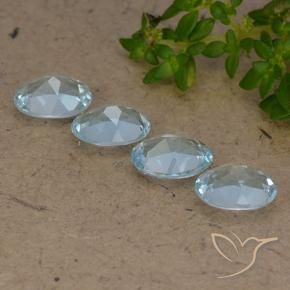 Topaz Gemstones in 7.1 x 5.2 mm Size for Sale, Topaz Stones in Sky Blue Color