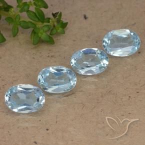 3.66 ctw Blue Topaz Stones, Natural Topaz in Oval Facet Shape for Sale