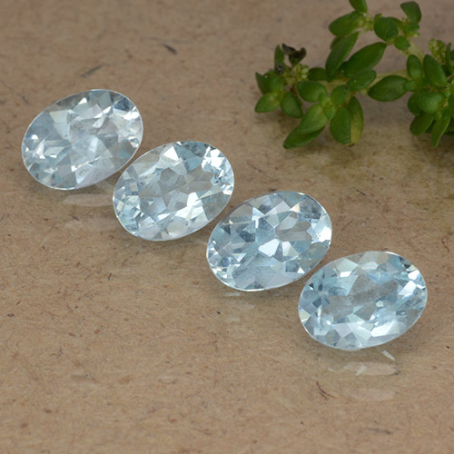 Light Baby Blue Топаз Камень - 1ct Фасетный Овал (ID: 490119)