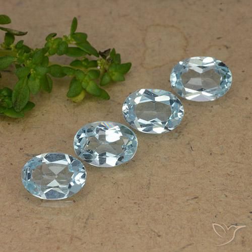 3.58 ctw Blue Topaz Stones, Natural Topaz in Oval Facet Shape for Sale
