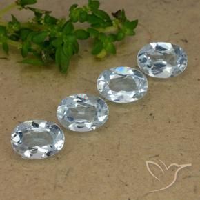 3.77 ctw Blue Topaz Stones, Natural Topaz in Oval Facet Shape for Sale