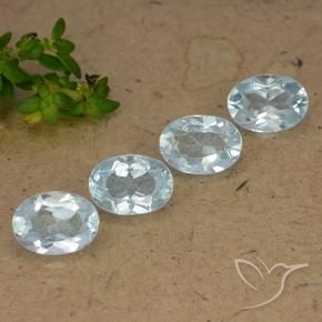 3.96 ctw Blue Topaz Stones, Natural Topaz in Oval Facet Shape for Sale