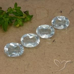 3.55 ctw Blue Topaz Stones, Natural Topaz in Oval Facet Shape for Sale