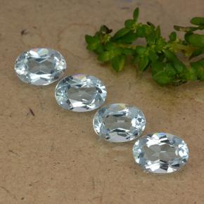Светло-синий Топаз Камень - 1ct Фасетный Овал (ID: 490200)