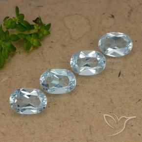 3.72 ctw Blue Topaz Stones, Natural Topaz in Oval Facet Shape for Sale