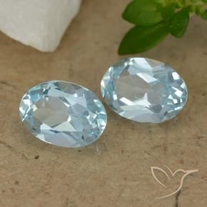 1.80 ctw Blue Topaz Stones, Natural Topaz in Oval Facet Shape for Sale