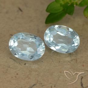 1.89 ctw Blue Topaz Stones, Natural Topaz in Oval Facet Shape for Sale