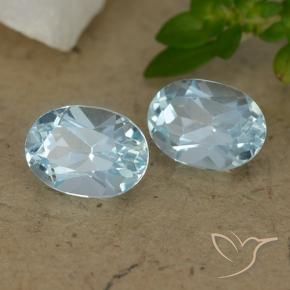 2.18 ctw Blue Topaz Stones, Natural Topaz in Oval Facet Shape for Sale