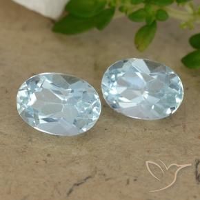 2.07 ctw Blue Topaz Stones, Natural Topaz in Oval Facet Shape for Sale